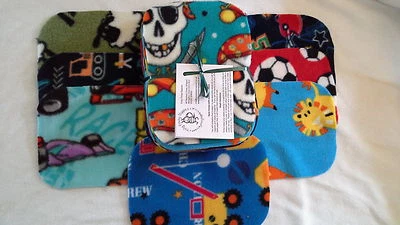 Easy Peasy value washable baby wipes x 20 Boy prints Washable Fleece Wipes