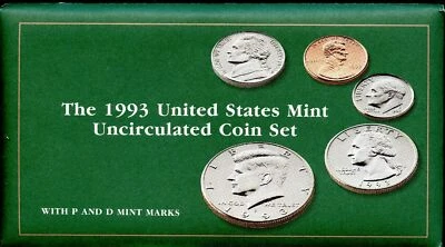 1993-P-D US Mint Set 10 Coins CLAD 21soc0109 - Image 1 of 4