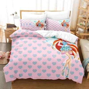 Winx Bettwäsche Set Schlafzimmer Bettbezug Sets 3D Druck Bettbezug Kissenbezug - Bild 1 von 42