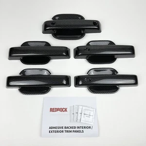 REDROCK 5X Carbon Fiber Door Handle Cover Trim Kit for Ford Bronco 2021-2024 - Picture 1 of 9