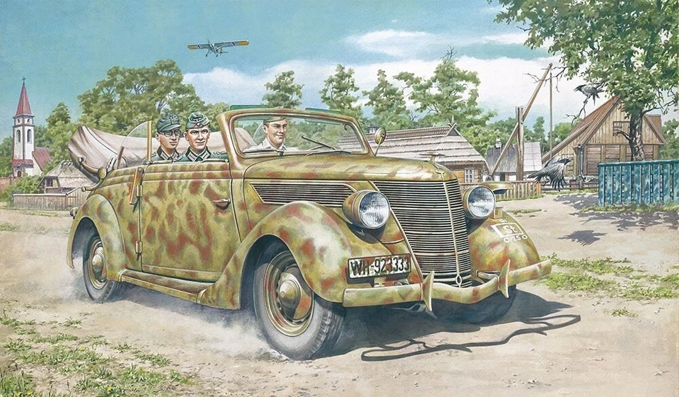 Ford V8-g81 Cabriolet 1:35 Plastic Model Kit RODEN - Immagine 1 di 1