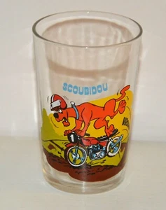 Vintage AMORA 80 90 SCOUBIDOU Hanna Barbera Advertising Mustard Glass - Picture 1 of 6