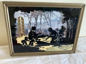 Vintage Silhouette Family Picnic  Thermometer 6"x8" Real Estate Bend Oregon - Picture 1 of 5