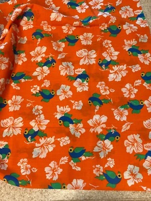 "Colcha artesanal vintage de algodón tropical loro tela melena novedad 1,5 yardas x 44"" W" Foto 1 de 4
