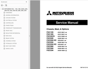 MITSUBISHI FGC28N FGC30N FGC33N Forklift Service Repair Manual on CD K21 K25 ENG - Picture 1 of 3