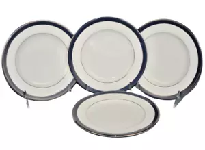 NORITAKE Fine China Stardust Platinum Bread & Butter Plate Set/4 New - Picture 1 of 5