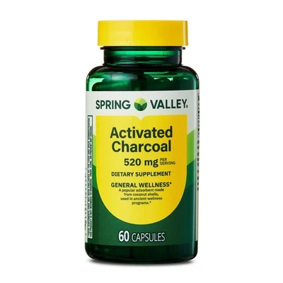 Spring Valley Activated Charcoal Dietary Supplement, 520 mg, 60 count - Image 1 of 4