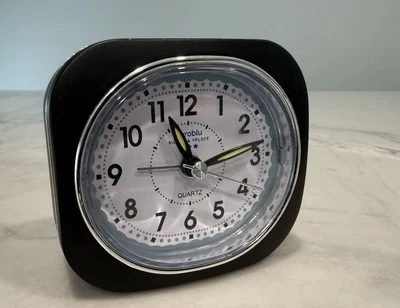 Small Battery Operated Travel Alarm Clock with Light Quartz Analog - Image 1 of 3