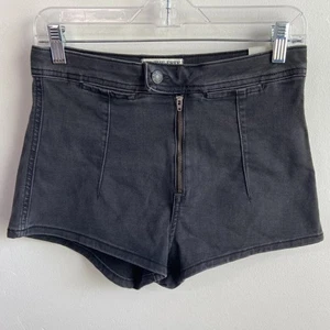 NWT Free People Graphite Honeycomb High Rise Denim Brief Shorts Size 28 - Picture 1 of 7