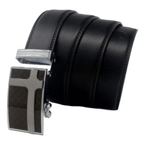 QHA Mens Black Ratchet Leather Belt With Automatic Buckle Q5078 - Picture 1 of 12