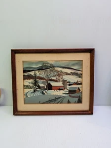 JOHN ROGERS WINTERLANDSCHAFT LITHOGRAPHIE MADE IN USA - Bild 1 von 8