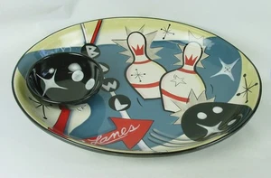 Clay Art Bowling Chip & Dip Server ~ ๐๐ง๐ค๐ข ๐พ๐๐๐๐๐๐๐๐๐ฟ๐๐๐๐๐ - Picture 1 of 2