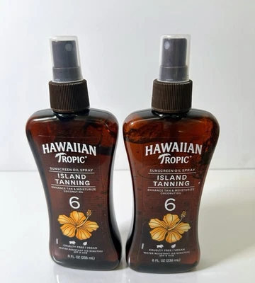 Aceite de coco bronceado Hawaiian Tropic Island FPS 6 - 8 oz - caducidad 02/2027 - Lote de 2 Foto 1 de 2