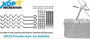 70113 Swing Set, Trampoline, & Patio Furniture Metal Ground Anchor Kit Hardwa... - Picture 1 of 2