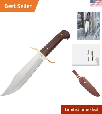 Collectors’ Choice: 14 3/4" Bear & Son Gold Rush Bowie Knife with Leather Sheath - Image 1 of 4