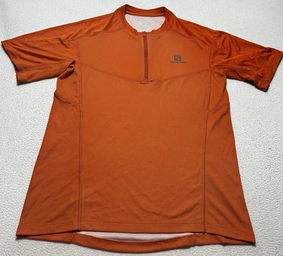 Camisa Salom Para Hombres M Naranja Manga Corta 1/4 Cremallera Entrenamiento Senderismo Activo *LEER Foto 1 de 4