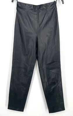 Laurèl от Escada женщин 34/2 черный мягкий ягненка кожи платье брюки высоты - Изображение 1 из 4