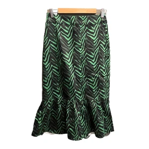 Corey Lynn Calter Black and Green Women's Midi Tiered Skirt Size Small - Picture 1 of 5