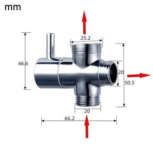 3-Wege Dusche Kopf Umsteller Umstellventil Umschaltventil T-adapter - Bild 1 von 12