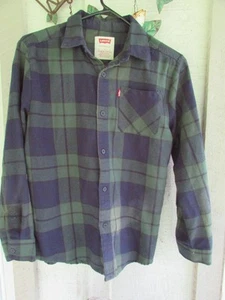 Vintage, Red Tag, Levi's Boys Blue Green Flannel Shirt, 147-163 cm, 12-13 yrs. - Picture 1 of 7