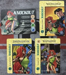 Fleer DC Overpower - KNOCKOUT Character Stat & 3 Special Cards 1996 OPD - LP - Picture 1 of 5