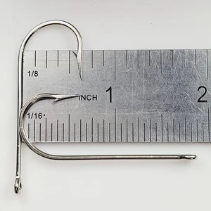 200 - Eagle Claw Spinnerbait Trailer Hooks L255M 4/0 Round Bend Silver Nickel - Picture 1 of 5
