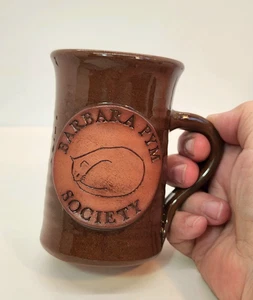 Sleeping Cat Tea Coffee Mug Handmade Art Pottery Oxford England Barbara Pym Soc. - Picture 1 of 14