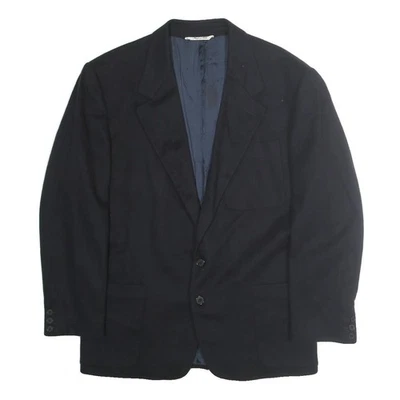 TRUSSARDI Mens Black Classic Jacket L Wool Blend Button Plain Elegant - Image 1 of 4