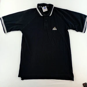 Herren Adidas Golf Polo T-Shirt schwarz mit weißen Streifen UK L Große Brust 44" - Bild 1 von 14