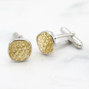 Naturale Intagliato Citrino Gemelli 925 Argento Sterling Novembre Del Mese - Foto 1 di 6