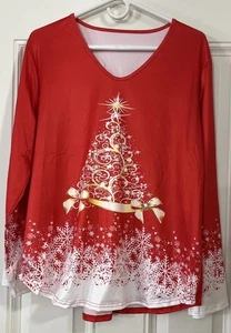 Top de Navidad para mujer talla XXL estampado gráfico manga larga - Imagen 1 de 5