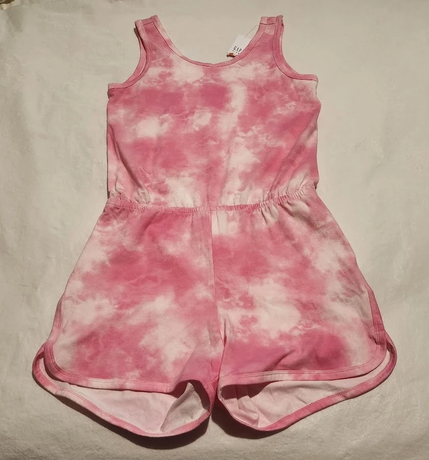 NWT Gap Kids Girls Pink Tie Dye Print Sleeveless Romper 14-16 XXL - Image 1 of 1