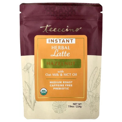 Instant Herbal Latte, avellana, tostado medio, sin cafeína, 7,9 oz (224 g) Foto 1 de 2