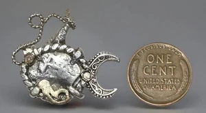 Authentic Spanish colonial-Era Half-Real Silver Shipwreck Cob Coin in Fish Bezel - Picture 1 of 22