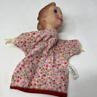 Marioneta de mano vintage Disney Wendy Gund 1950 cabeza de goma tela cuerpo etiqueta Peter Pan Foto 1 de 4