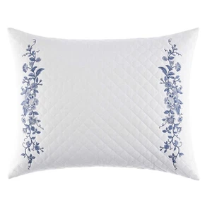 Laura Ashley Charlotte Cotton-Blend Blue Throw Pillow-16X20 - Picture 1 of 8
