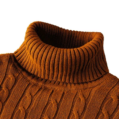 Nuevo Suéter Cuello Alto Informal Para Hombre Cuello Redondo Tejido Suéter Mantén el Caliente Para Hombre. Foto 1 de 4