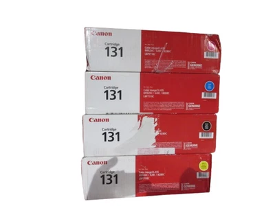 Canon 131 Genuine New Toner Cartridge Black Cyan Magenta Yellow 4 Color Pack - Image 1 of 3