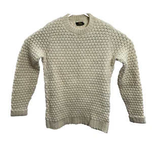 Maglione pullover popcorn lana avorio Alpi vintage uomo taglia large - Foto 1 di 8