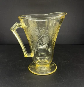 Hazel Atlas Yellow Florentine Poppy #2 Depression Glass Pitcher - Picture 1 of 9