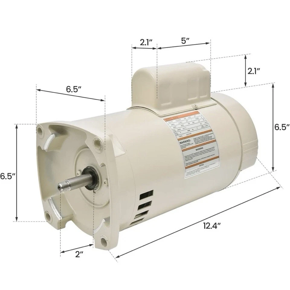 355010S Pool Pump Motor 1 HP For Pentair Whisperflo Pumps WFE-4 & WFE-26 - Image 1 of 4