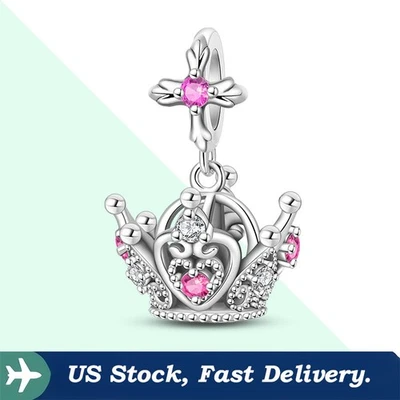 KUNSIR 925 Sterling Silver Crown Dangle Charm For Bracelet or Necklace Pendant - Image 1 of 4