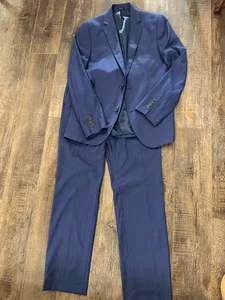 J. Ferrar Navy Blue Suit, 36S Slim Jacket, 30x30 Pants - Picture 1 of 3