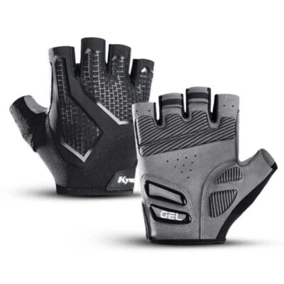 Cycling Half Finger Gloves Gym Non-Slip Breathable MTB Bicycle Gel Pad Gloves - Image 1 of 4