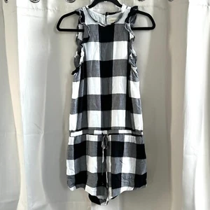 Anthropologie Cloth Stone Romper Small Buffalo Check Ruffle Y2K Hip Hop 17657 - Picture 1 of 12