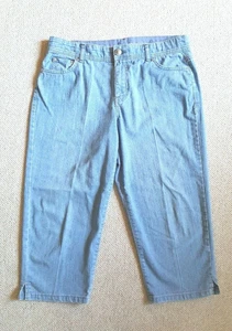 Womens Jeans-CHARTER CLUB-lt blue stretch denim cropped straight leg-12P - Picture 1 of 4