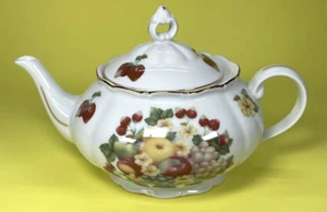 Tetera Haaz & Cajzek Frutas Fresas Hecha a Mano Porcelana Fina República Checa - Imagen 1 de 13