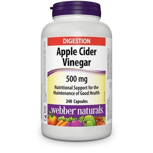 Webber Naturals Apple Cider Vinegar 240 Capsules Sugar Free - Picture 1 of 8