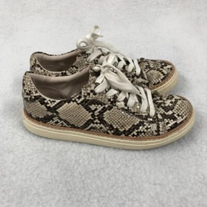 Zara Sneakers Women US 6 EU 36 Faux Snakeskin Tan Beige Animal Print Casual - Picture 1 of 12