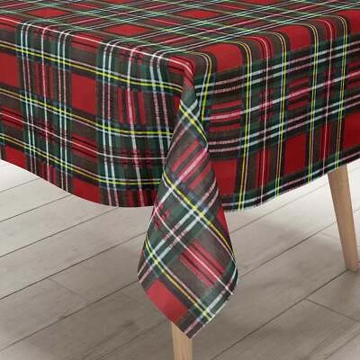 Wachstuch Tischdecke B5073-01 rot grün kariert Karo Schottland eckig rund oval - Bild 1 von 4
